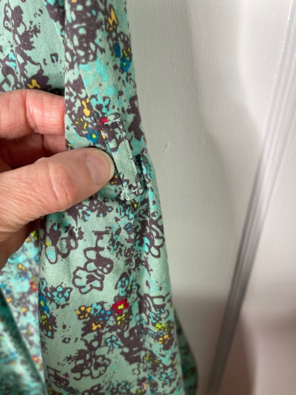 Lindy Bop 2XL Dress Fit Flare Floral Green Flowers Abstract Sleeveless Gathers - Picture 7 of 15